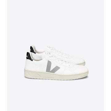 Veja V-10 CWL Women's Shoes White/Grey/Black | CA 576OKI